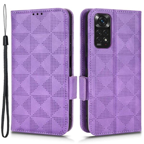 For Xiaomi Redmi Note 11 4g (qualcomm) / Redmi Note 11s 4g Full Protection Phone Case Triangle Pattern Imprinted Pu Leather Flip Wallet Cover Stand