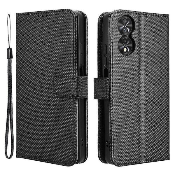 Pu Leather Flip Folio Phone Case For Tcl 40 Nxtpaper, Wallet Design Cover With Strap