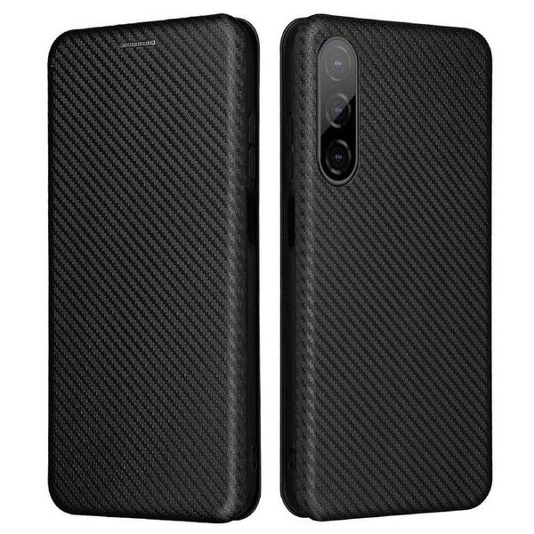 For Htc Desire 22 Pro 5g Card Holder Carbon Fiber Texture Pu Leather Case Stand Phone Cover