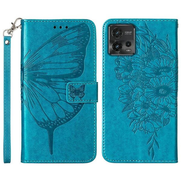 Yb Imprinting Series-4 Phone Case For Motorola Moto G72 4g / 5g Pu Leather Cover Imprinted Anti-drop Wallet Case