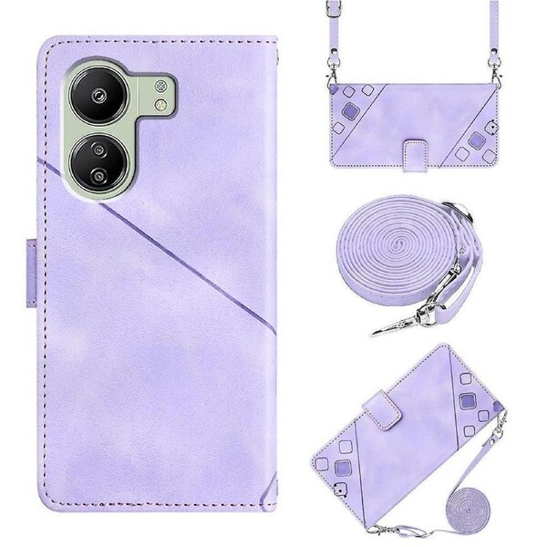 PT005 YB Imprinting Series-7 for Xiaomi Redmi 13C 4G/ Poco C65 4G Case Crossbody Leather Cover