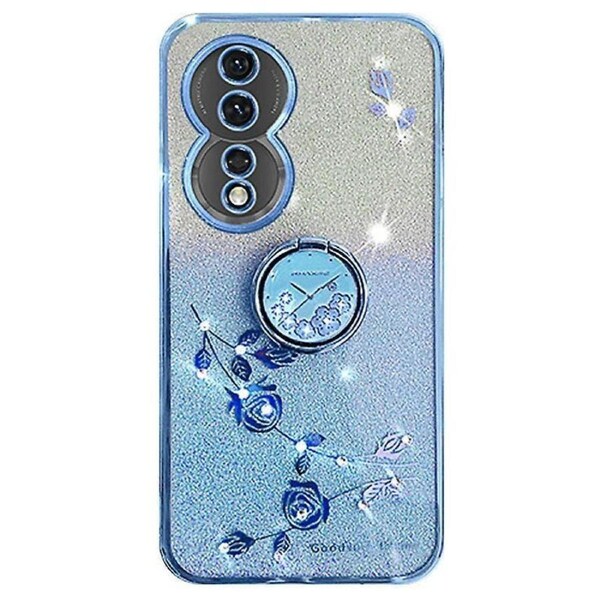 For Honor 90 Phone Shell Glitter Gradient Rhinestone Flower Tpu Case Cover With Kickstand