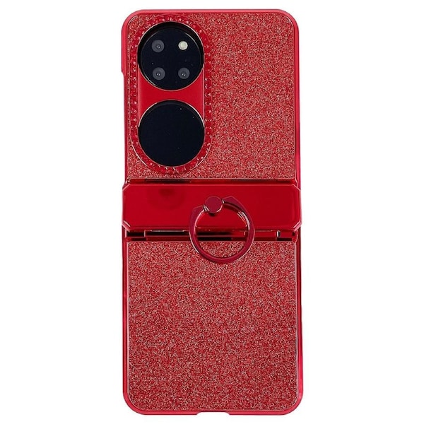 For Huawei P50 Pocket Case Epoxy Hard PC Ring Kickstand Phone Cover