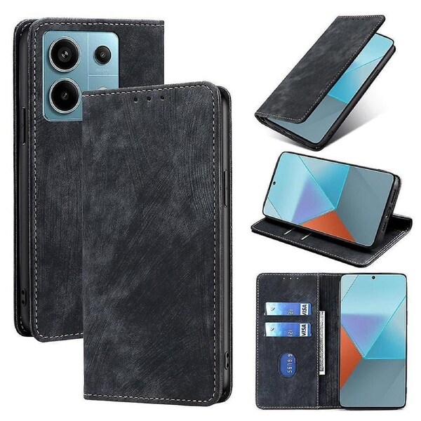 RFID Blocking Wallet-style PU Leather Protective Case For Xiaomi Redmi Note 13 Pro 5G/ Poco X6 5G