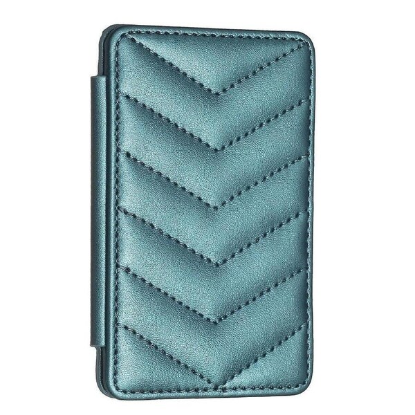 Phone Card Holder Leather ID Case Sticker 3D Wave Pattern Pocket Pouch for Phone Case
