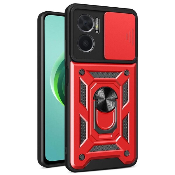 Bump Proof Phone Case For Xiaomi Redmi Note 11e 5g / Redmi 10 5g / 10 Prime+ 5g, Pc + Tpu Protective Back Cover With Slide Camera Protector And Ring K