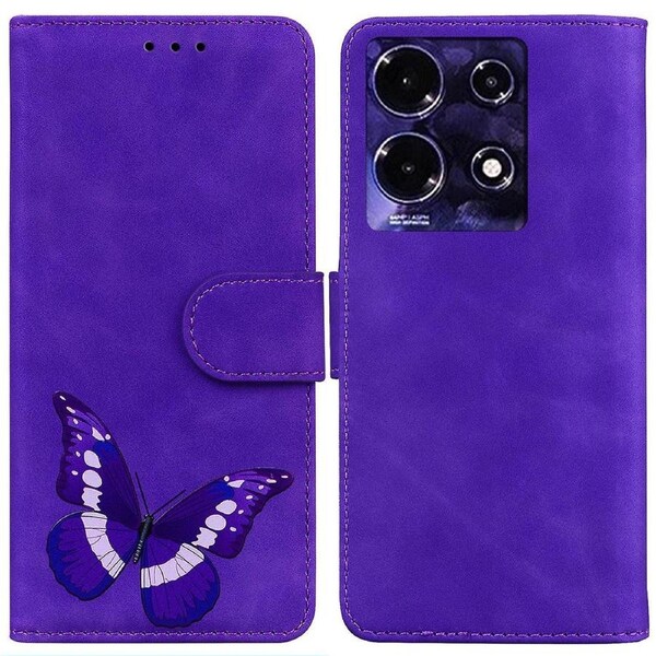 For Infinix Note 30i 4g Anti-drop Wallet Case Pu Leather Butterfly Printing Flip Stand Phone Cover