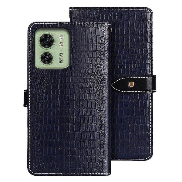IDEWEI For Motorola Edge 40 5G Phone Case Crocodile Texture PU Leather Flip Stand Wallet Cover