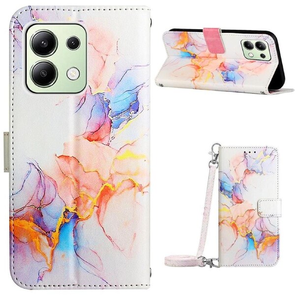 YB Pattern Printing Leather Series-6 For Xiaomi Redmi Note 13 4G Crossbody Phone Case Wallet Cover