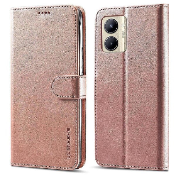 Calf Texture Pu Leather Phone Case For Realme C33 4g / C33 2023 4g, Wallet Design Cover