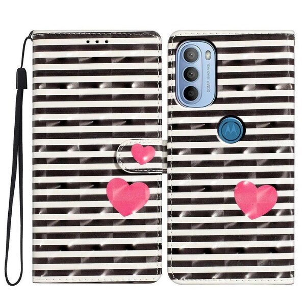 For Motorola Moto G31 4g/g41 4g Case 3d Pattern Pu Leather Stand Phone Cover