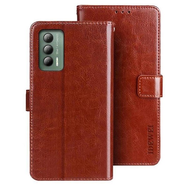 IDEWEI For Cricket Outlast Case Leather Flip Wallet Phone Cover Crazy Horse Texture