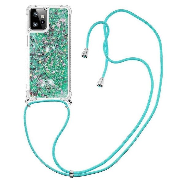 For Motorola Moto G Power 5g Case Tpu Glitter Liquid Phone Cover With Lanyard