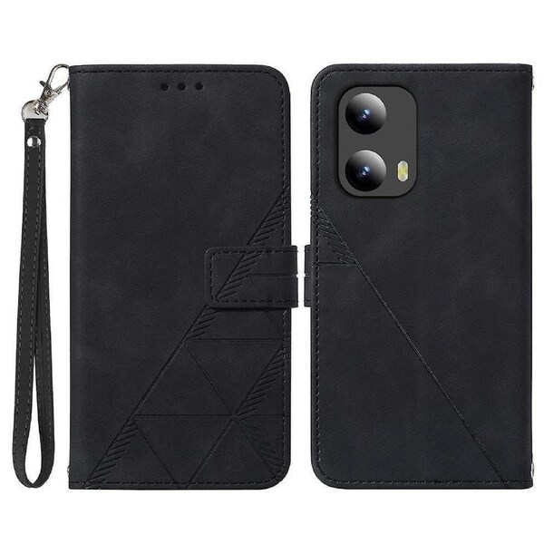 Imprinting PU Leather Wrist Strap Flip Case For Motorola Moto G Play 5G (2024) / Moto G 5G (2024)