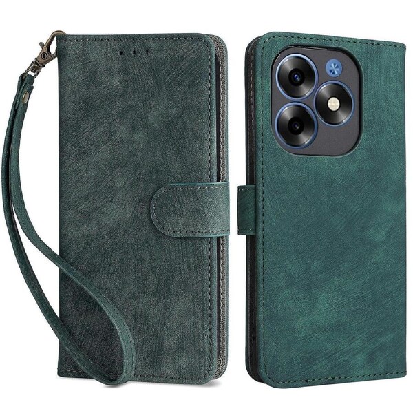 For Itel S23+/s681ln Case Rfid Blocking Anti-scratch Phone Shell Leather Cover With Strap