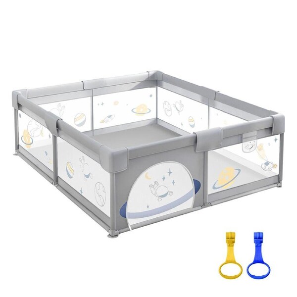 Baby Playpen Fence Pen Activity Centre Playground Enclosure Safety Gate Barrier Play Room Yard 150x150cm