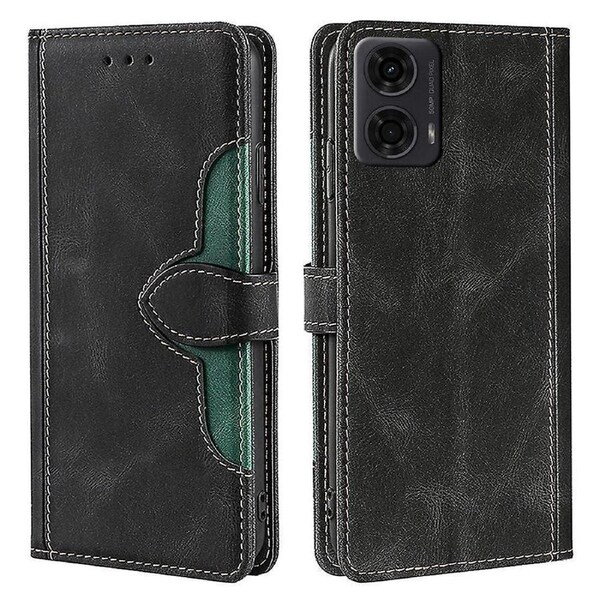 For Motorola Moto G24 4G / G04 4G Wallet Case Skin-Touch Leather Stand Phone Cover