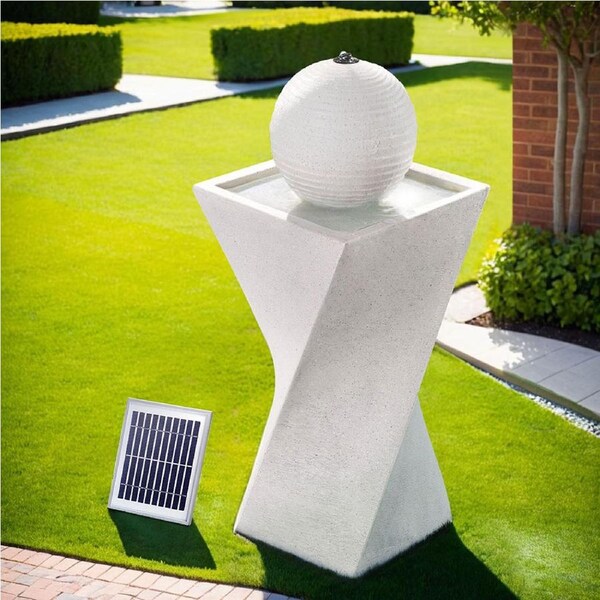 Gardeon Solar Fountain Water Feature Bird Bath Outdoor Garden LED Lights Ball 85CM