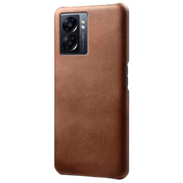 For Oppo A57 (2022) 5g Non-slip Grip Shockproof Phone Case Calf Textured Pu Leather Coating Anti-scratch Hard Pc Protective Cover