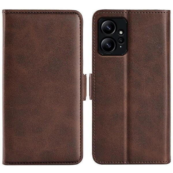 For Xiaomi Redmi Note 12 4g Calf Texture Shockproof Cover Pu Leather Stand Wallet Phone Case