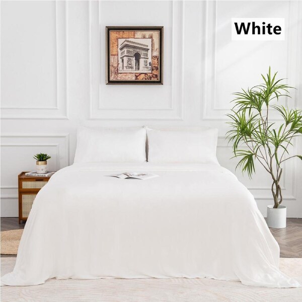 LINENOVA 100% Organic Bamboo Quilt Cover Sets Hypo-Allergenic Cooling Breathable Luxury Doona/Duvet Cover Sets White / Super King