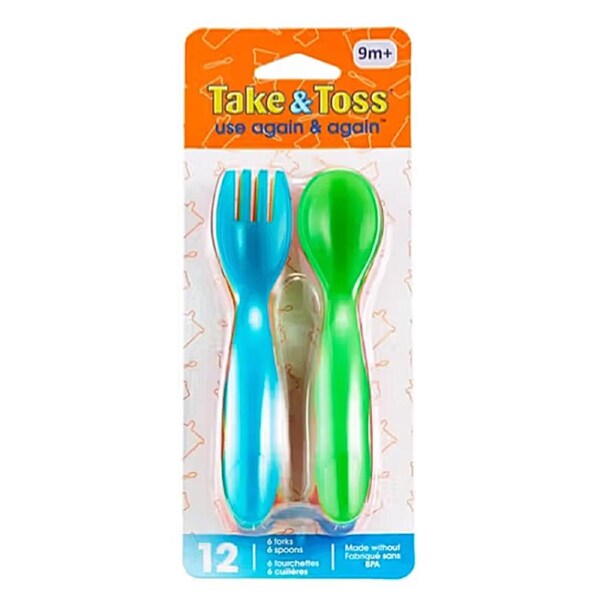 Take & Toss Toddler Flatware (6 Forks 6 Spoons)