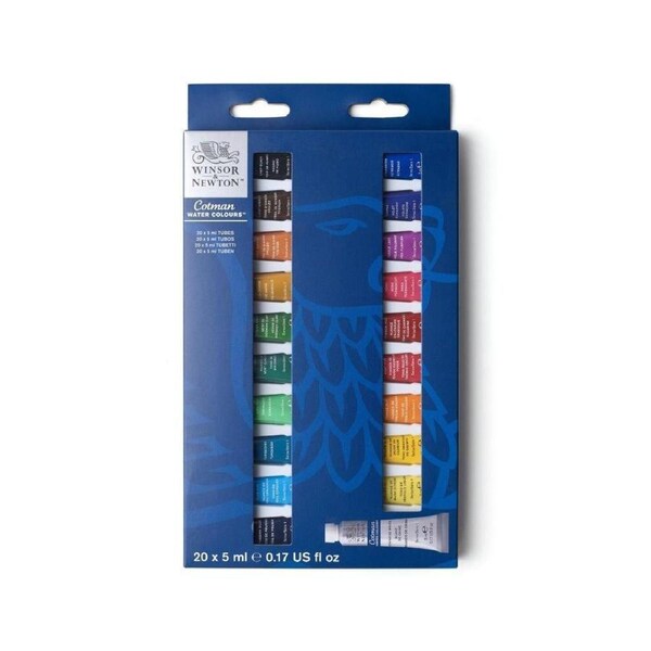 20pc Winsor & Newton Cotman 5ml Watercolour Artist Paint Tube Art Pigment Set
