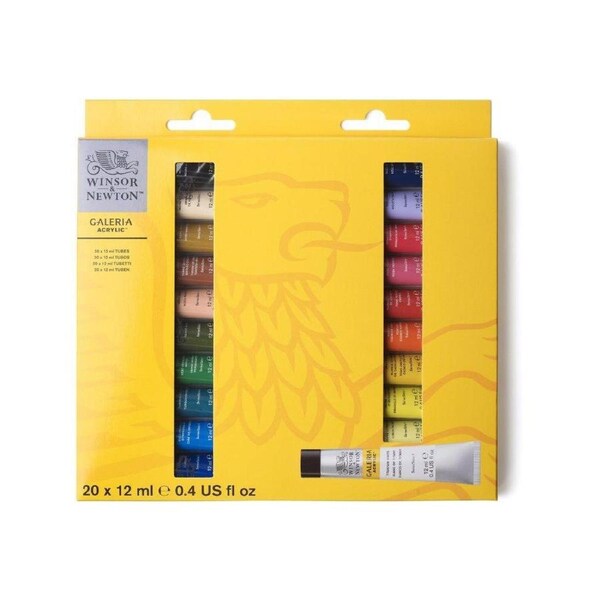 20pc Winsor & Newton 12ml Galeria Acrylic Access Artist/Painting Colour Sets