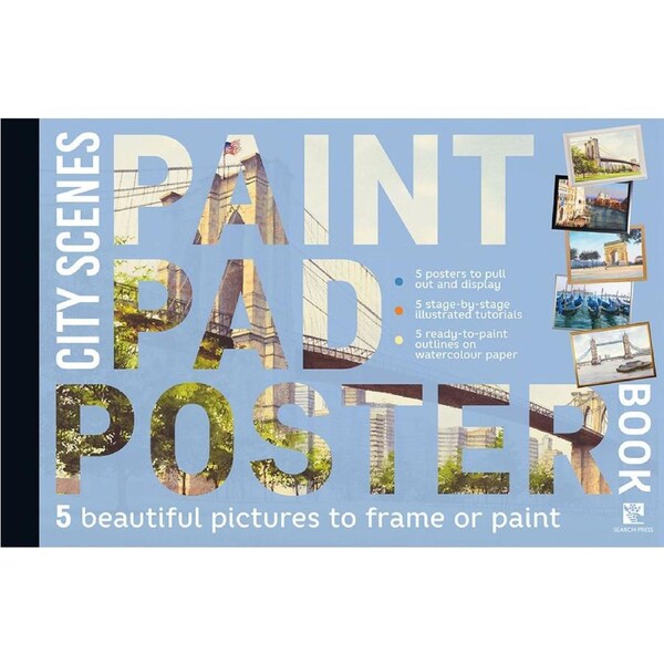 Search Press Paint Pad Poster Book City Scenes 40-Pages Paperback Book
