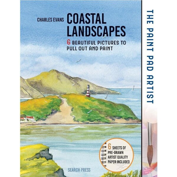 Search Press The Paint Pad Artist Coastal Landscapes Paperback Book 102-Pg