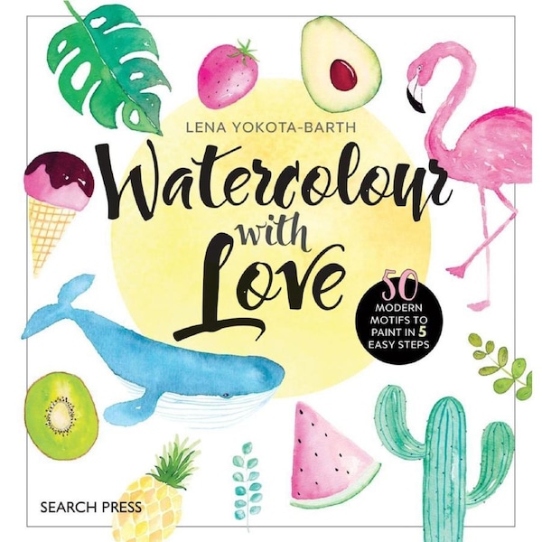 Search Press Watercolour with Love Hardback Learning Creative Book 112-Pages