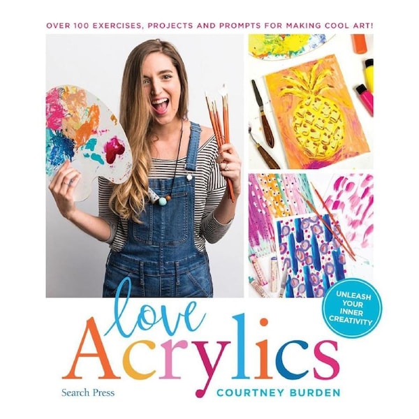 Search Press Love Acrylics Paperback Learning Creative Art Book 160-pages