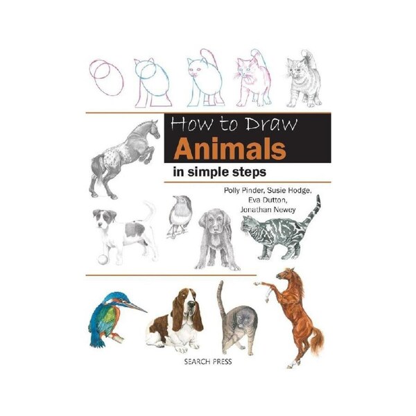 Search Press How To Draw Animals In Simple Steps Paperback Learning Book 288-Pg