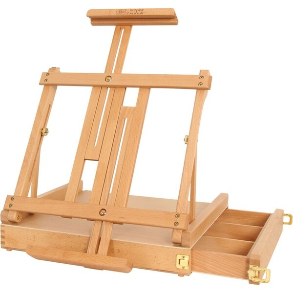 Winsor & Newton Arun Beechwood Table Top Box Easel Canvas Storage 64x40cm NTRL