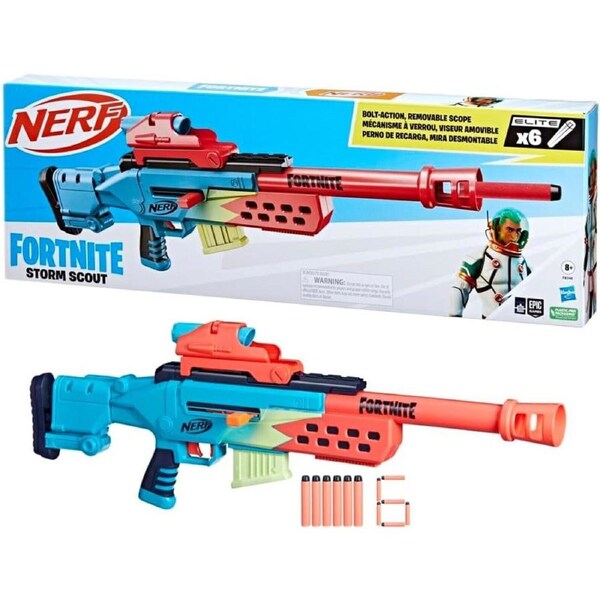 Nerf Fortnite Storm Scout Blaster Scope 6-Dart Clip Bolt Action Ages8+ New Toy