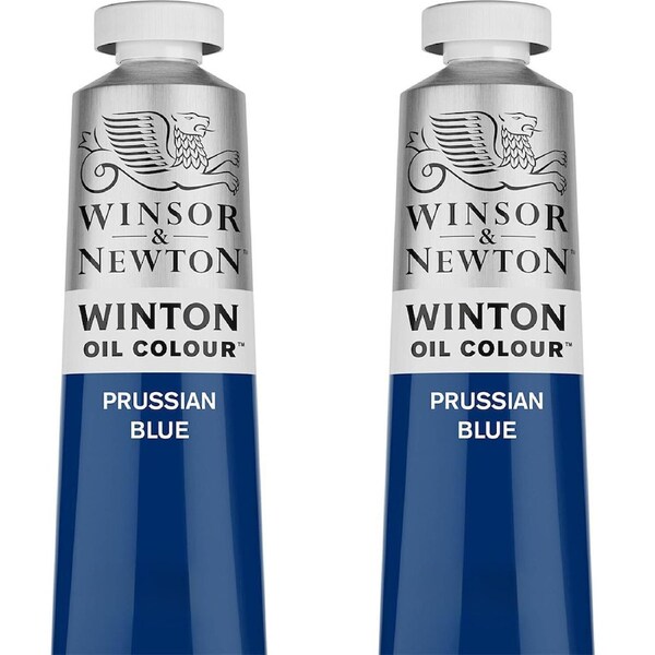 2x Winsor & Newton 200ml Winton Oil Colour Paint Artist/Painting Prussian Blue