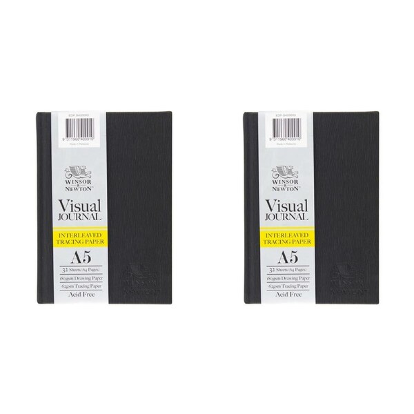2x Winsor And Newton Hardbound Interleaved Tracing Paper Journal A5 64-Pages