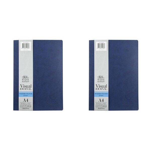2x Winsor And Newton SoftCover Cotton Water Colour Journal 300gsm A4 40-Pg