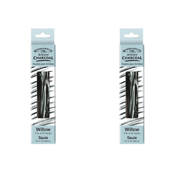 2x 24pc Winsor & Newton Willow Charcoal Thin Sticks Art/Craft Drawing/Sketching