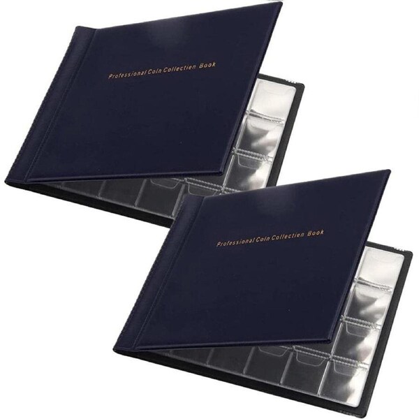 2Pcs 240 Coin Holder Collection Storage Collecting Money Penny Pockets Album Book