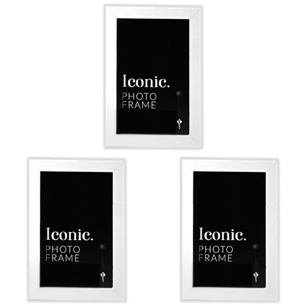3x Unigift 50x70cm Iconic MDF Acrylic Photo Frame Holder Home Decor White