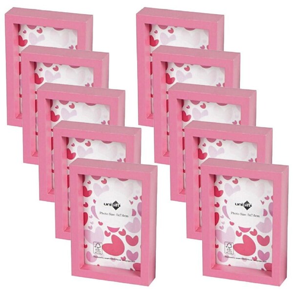 10x Unigift 5x8cm Acrylic Mini Photo Frame Picture Holder Coloured Assorted