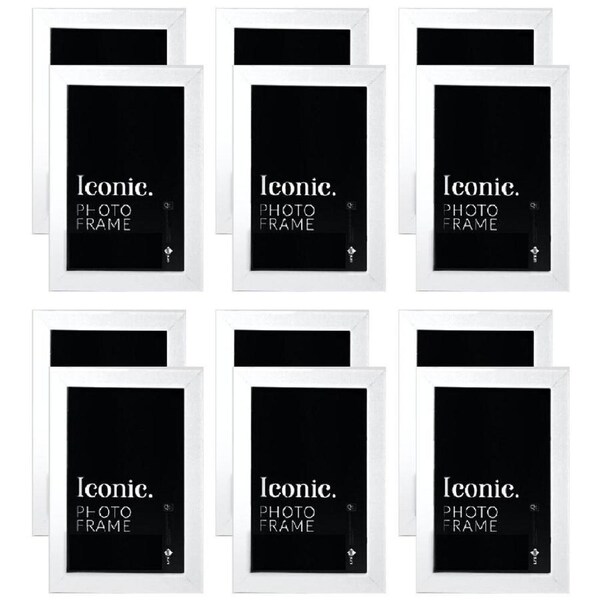 12x Unigift 15x20cm Iconic MDF Glass Photo Frame Picture Holder Home Decor White