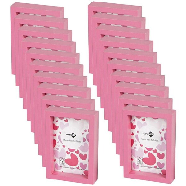 20x Unigift 5x8cm Acrylic Mini Photo Frame Picture Holder Coloured Assorted
