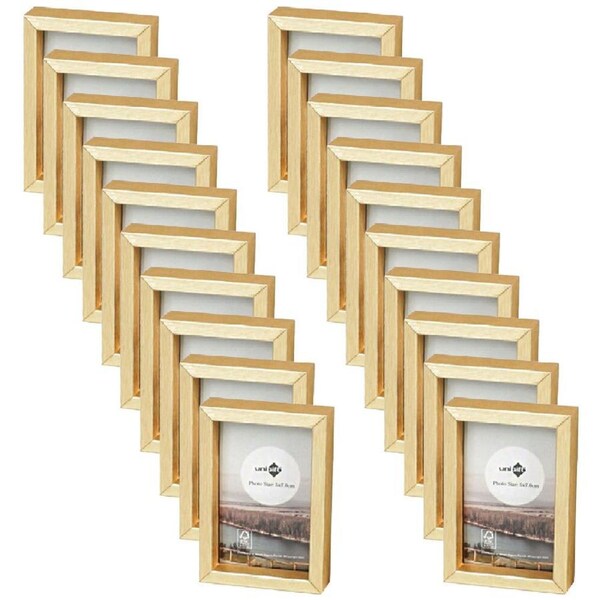 20x Unigift 5x8cm Acrylic Mini Photo Frame Holder Metallic & Natural Assorted