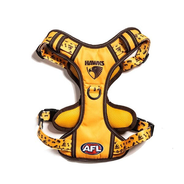 AFL Hawthorn Hawks Pet Dog No Pull Canvas/D-Ring Harness Adjustable Vest XL