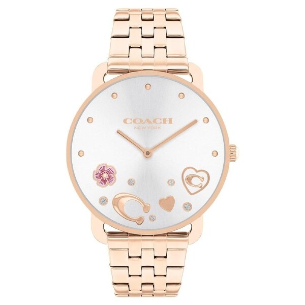 Coach Rose Gold Steel Silver White Dial Women's Watch - 14504285