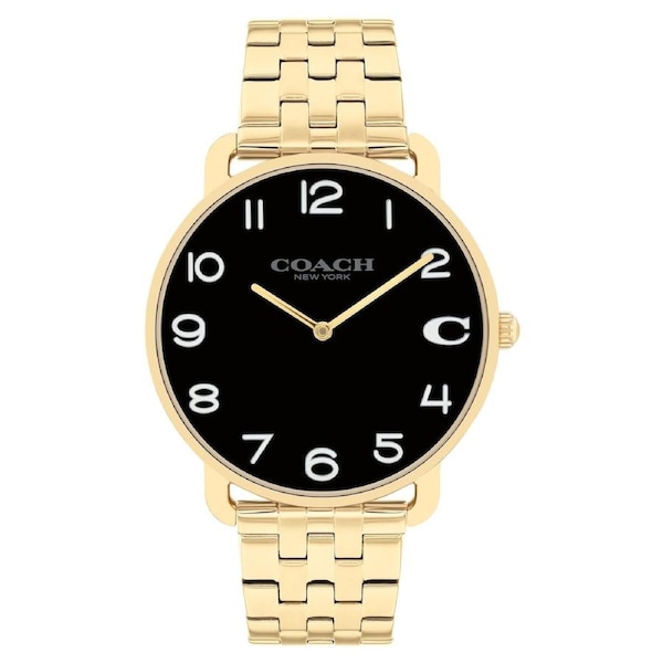 Coach Gold Steel Black Dial Men's Watch - 14602669