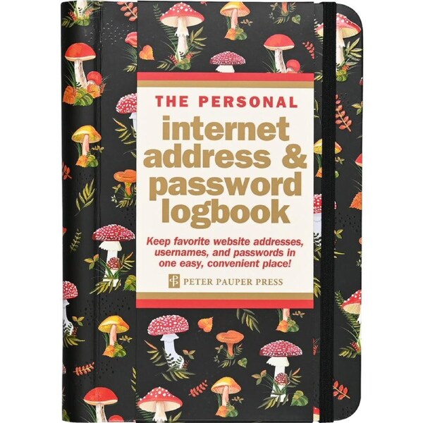 Peter Pauper Press The Personal Internet Address & Password Logbook Mushrooms 343628