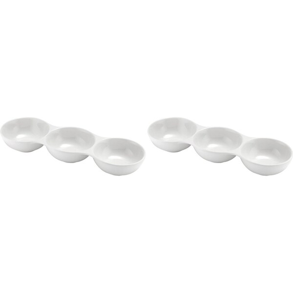 2x Ladelle Alto Serve & Share 3 Pod Porcelain Serving Bowl Dinnerware/Kitchen